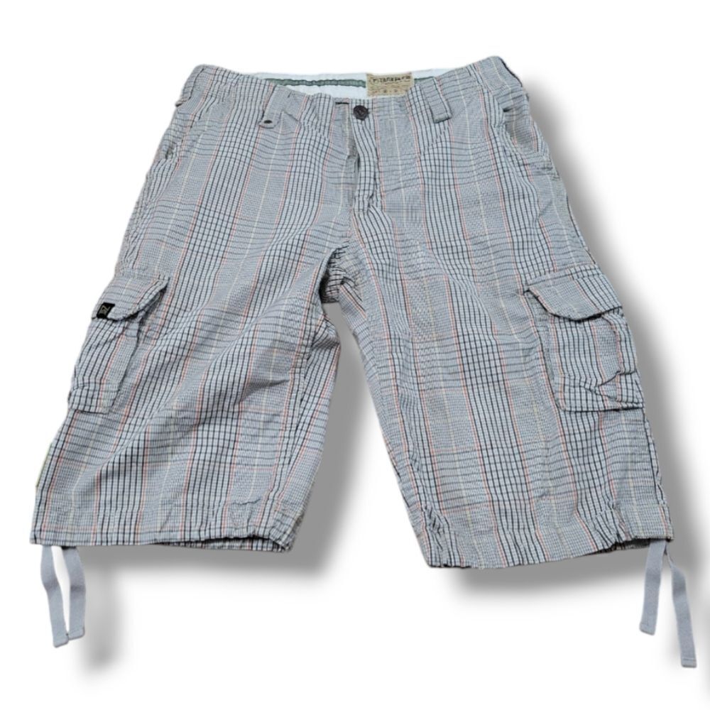 Tank Farm Shorts Size 30 W30" x L12" Tankfarm Cargo Shorts Bermuda Shorts Plaid